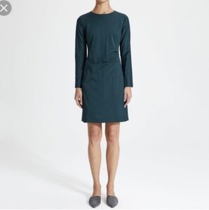 Theory Side fold dress continues 2 deep fern melange green